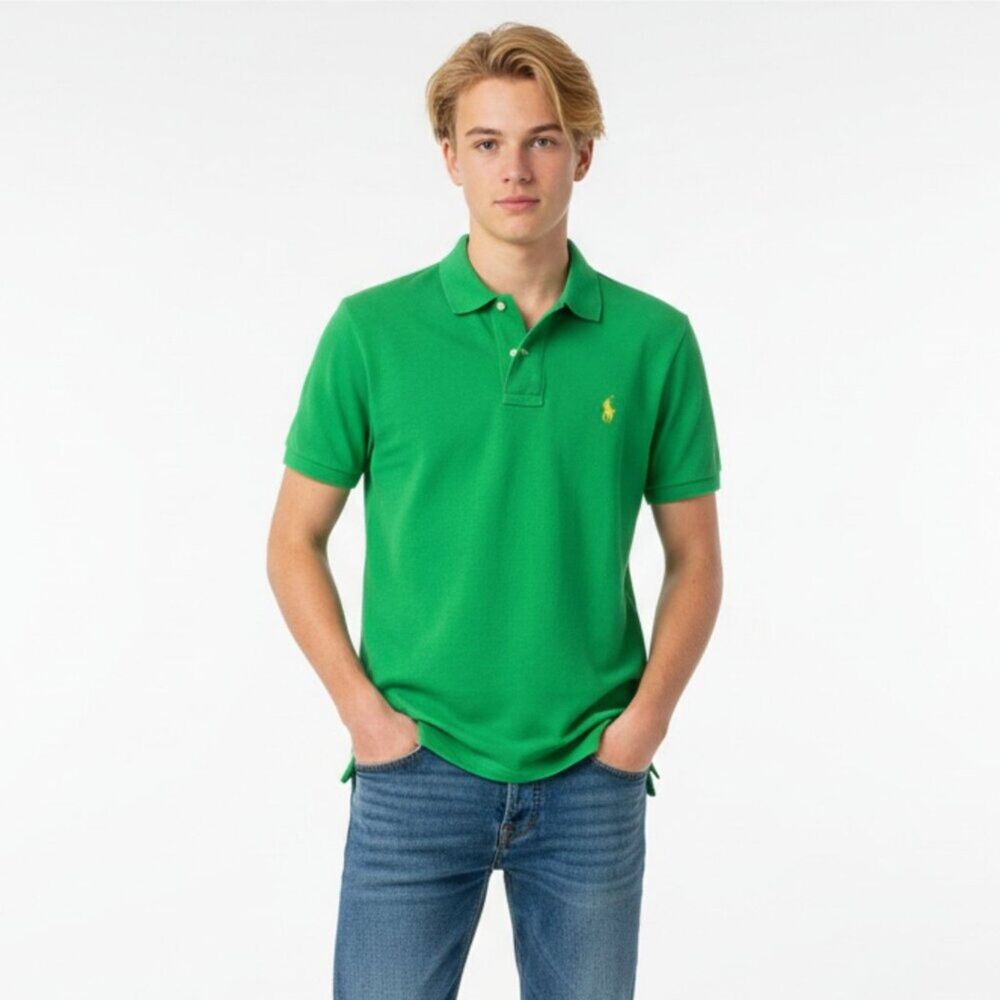 Ralph Lauren Polo Boy’s Green 5 Button Neck Polo Shirt XL